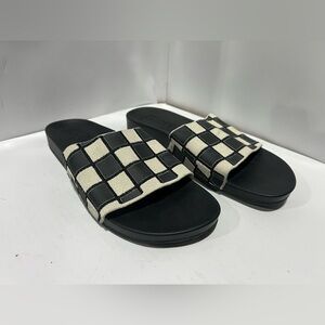 Vans Black and White Checkered Slides